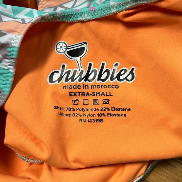 Chubbies Teal Aztec Geometric Print One Piece Swimsuit - Picture 3 of 5